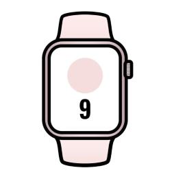 Apple Watch Series 9/ GPS/ 41mm/ Caja de Aluminio Rosa/ Correa Deportiva Rosa Claro S/M