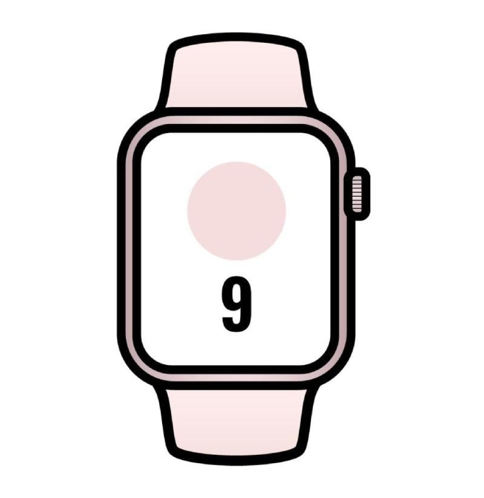 Apple Watch Series 9/ GPS/ Cellular/ 41mm/ Caja de Aluminio Rosa/ Correa Deportiva Rosa Claro S/M