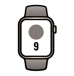 Apple Watch Series 9/ Gps/ Cellular/ 41mm/ Caja de Acero Oro/ Correa deportiva Arcilla S/M