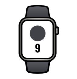 Apple Watch Series 9/ Gps/ Cellular/ 41 mm/ Caja de Acero Grafito/ Correa deportiva Medianoche S/M