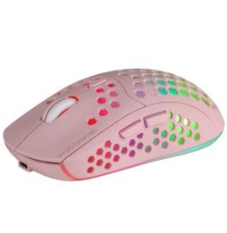 Ratón Gaming Inalámbrico Mars Gaming MMW3P/ Batería recargable/ Hasta 3200 DPI/ Rosa