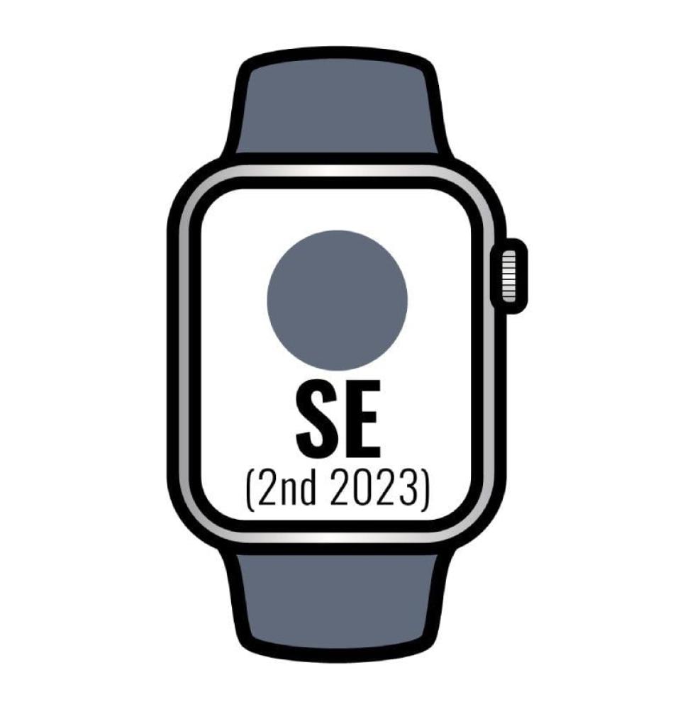 Apple Watch SE 2 Gen 2023/ GPS/ 40mm/ Caja de Aluminio Plata/ Correa Deportiva Azul Tempestad S/M