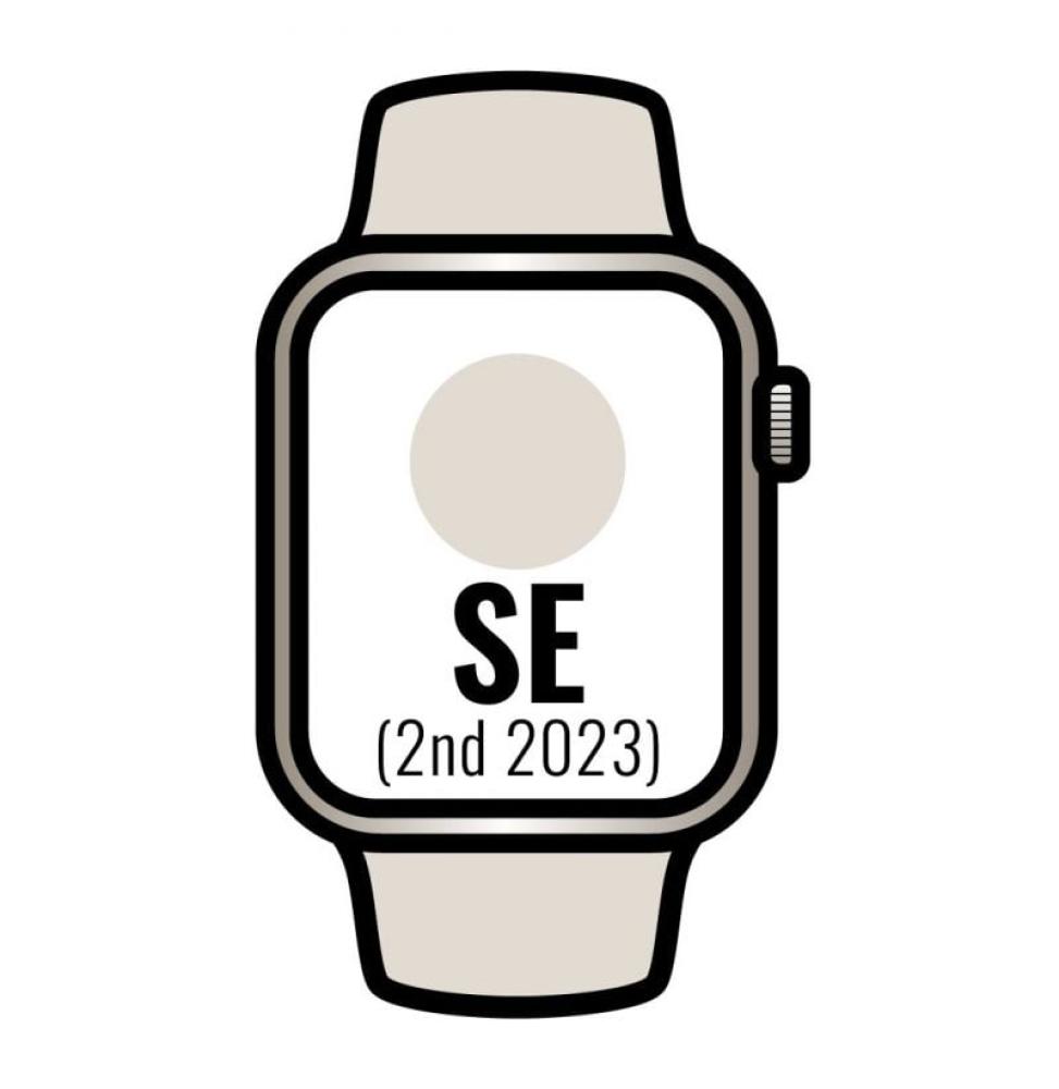 Apple Watch SE 2 Gen 2023/ GPS/ Cellular/ 40mm/ Caja de Aluminio Blanco Estrella/ Correa Deportiva Blanco Estrella M/L