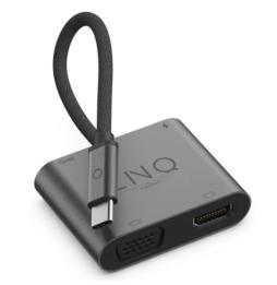 Conversor Linq LQ48001/ 1x USB Tipo-C Macho/ 1x HDMI 4K Hembra/ 1x VGA Hembra/ USB Tipo-C PD/ 15cm/ Gris