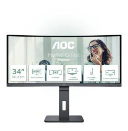 Monitor Profesional Curvo AOC CU34P3CV 34'/ WQHD/ Multimedia/ Negro