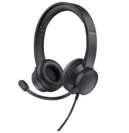 Auriculares Trust HS-201 USB/ con Micrófono/ USB/ Negros