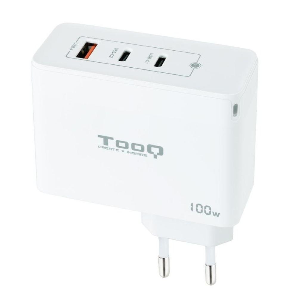 Cargador de Pared TooQ TQWC-GANQC2PD100W/ 2xUSB Tipo-C/ 1xUSB/ 100W