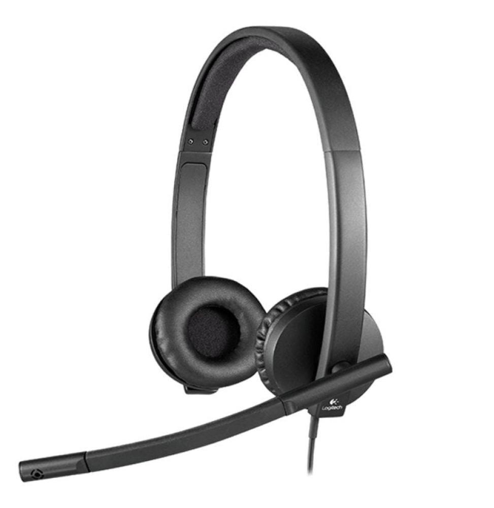 Auriculares Logitech H570E/ con Micrófono/ USB/ Negros