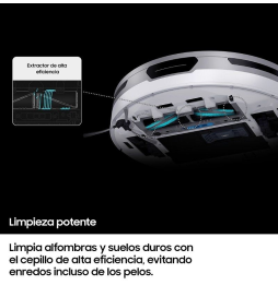 Robot Aspirador Samsung VR30T80313W/WA/ Autonomía 1.5h/ control por WiFi/ Blanco