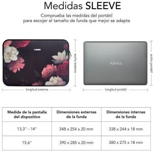 Funda Subblim Trendy Sleeve Neo Flowers para Portátiles hasta 14'