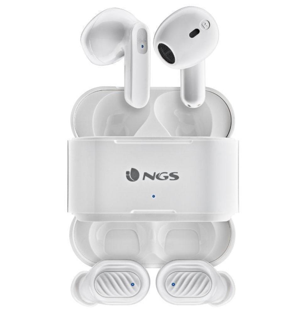 Auriculares Bluetooth NGS Ártica Duo con estuche de carga/ Autonomía 5h/ Blancos