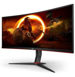 Monitor Gaming Ultrapanorámico Curvo AOC CU34G2X/BK  34'/ WQHD/ 1ms/ 144Hz/ VA/ Negro y Rojo