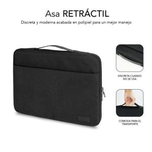 Maletín Subblim Elegant Laptop Sleeve para Portátiles hasta 15.6'/ Negro