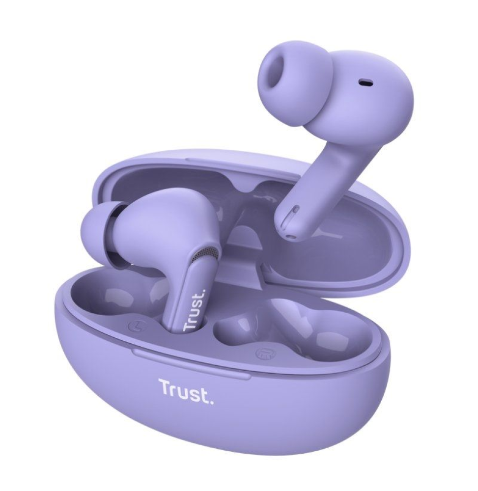 Auriculares Bluetooth Trust Yavi ENC con estuche de carga/ Morados