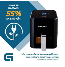 Freidora por Aire / Sin Aceite Grunkel Black Easy Fryer/ 1200W/ Capacidad 4L