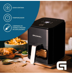 Freidora por Aire / Sin Aceite Grunkel Black Easy Fryer/ 1200W/ Capacidad 4L