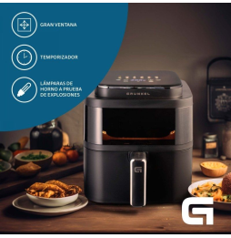 Freidora por Aire / Sin Aceite Grunkel BLack Light Fryer/ 1400W/ Capacidad 6L