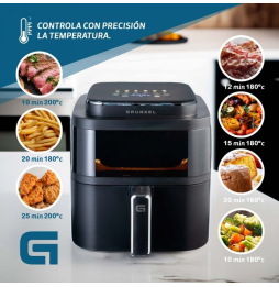 Freidora por Aire / Sin Aceite Grunkel BLack Light Fryer/ 1400W/ Capacidad 6L