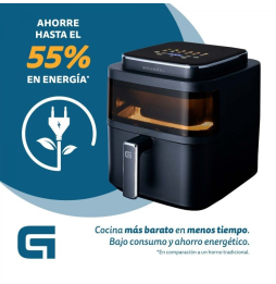 Freidora por Aire / Sin Aceite Grunkel BLack Light Fryer/ 1400W/ Capacidad 6L