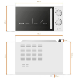 Microondas Grunkel MWG-25SG/ 900W/ Capacidad 25L/ Función Grill/ Blanco