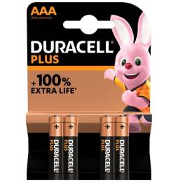 Pack de 4 Pilas AAA Duracell Plus MN2400/ 1.5V/ Alcalinas