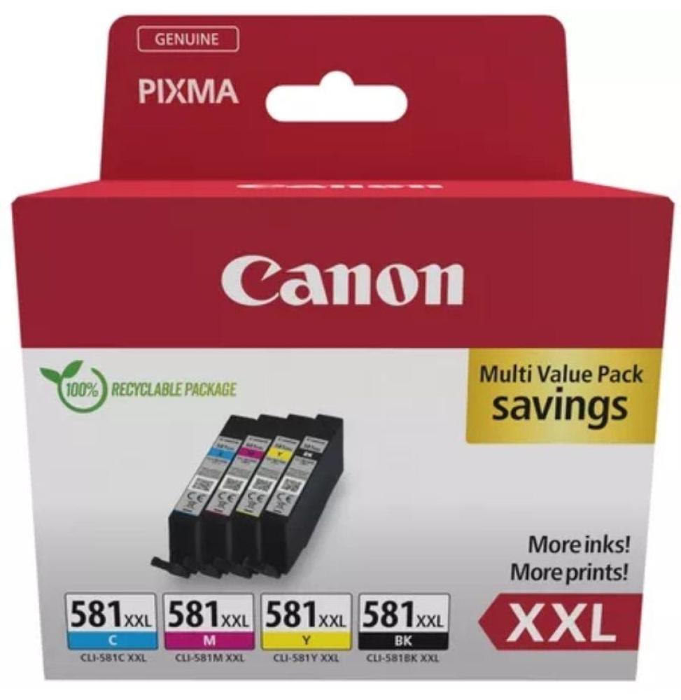 Cartucho de Tinta Original Canon CLI-581XXL Multipack Alta Capacidad/ Cian/ Magenta/ Amarillo/ Negro