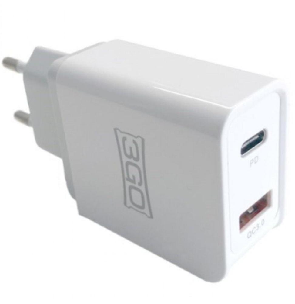 Cargador de Pared 3GO ALMUSBCQC3/ 1xUSB/ 1xUSB Tipo-C/ 18W