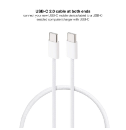 Cable USB 2.0 Tipo-C Nanocable 10.01.6001-CO/ USB Tipo-C Macho - USB Tipo-C Macho/ Hasta 60W/ 480Mbps/ 1m/ Blanco