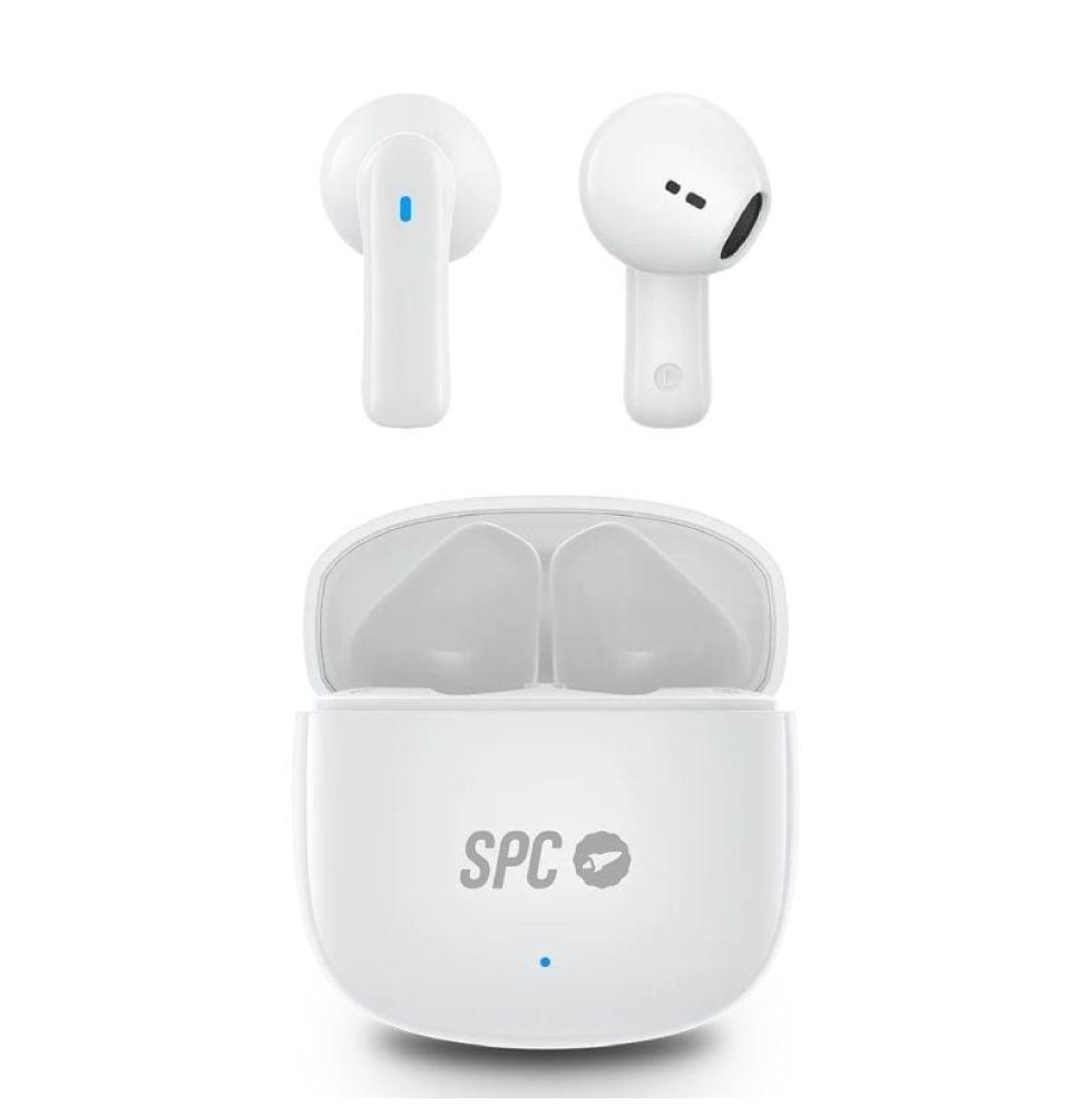 Auriculares Bluetooth SPC Zion 2 Play con estuche de carga/ Autonomía 7h/ Stick Corto 30mm/ Blancos