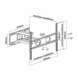 Soporte de Pared Giratorio/ Inclinable/ Nivelable Aisens WT70TSLE-023 para TV de 37-70'/ hasta 40kg