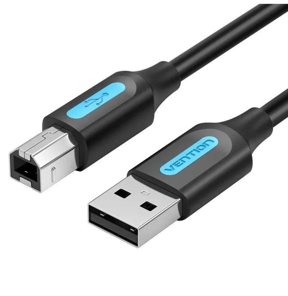 Cable USB 2.0 Impresora Vention COQBL/ USB Tipo-B Macho - USB Macho/ 480Mbps/ 10m/ Negro