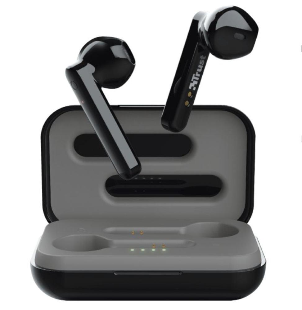 Auriculares Bluetooth Trust Primo Touch con estuche de carga/ Autonomía 4h/ Negros