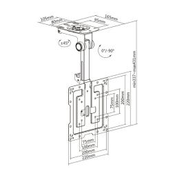 Soporte de Techo Giratorio/ Plegable Aisens CT43S-187 para TV de 19-43'/ hasta 20kg