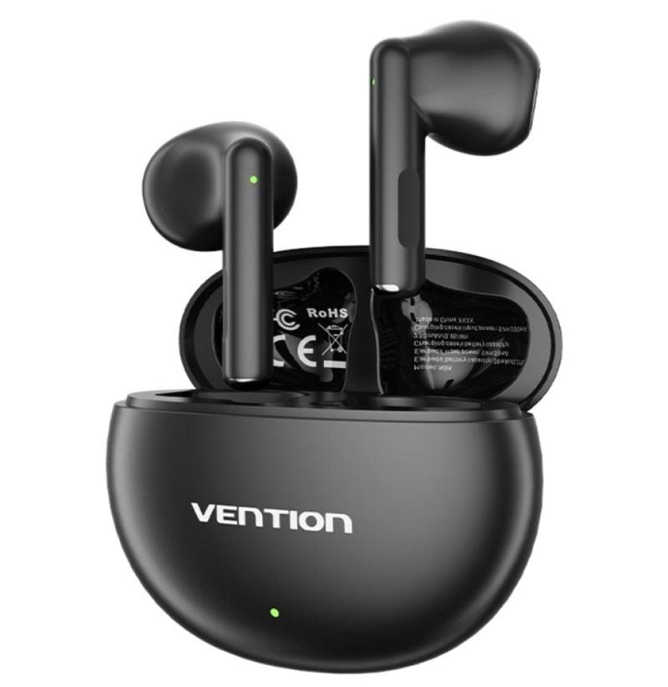 Auriculares Bluetooth Vention ELF 06 NBKB0 con estuche de carga/ Autonomía 6h/ Negros