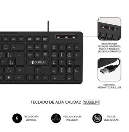 Teclado Subblim Business Slim Silencioso/ Negro