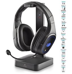 Auriculares Inalámbricos Gaming con Micrófono NGS GHX-600/ Jack 3.5/ USB 2.0/ Óptica/ Negros