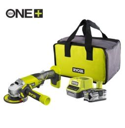 Amoladora Sin Cable Ryobi ONE+ R18AG-140S/ 1 Batería 18V 4.0 Ah/ Cargador 2.0 A/ Bolsa de Transporte