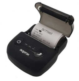 Impresora de Tickets Approx appPOS58PORTABLE+/ Térmica/ Ancho papel 58mm/ USB-Bluetooth/ Negra