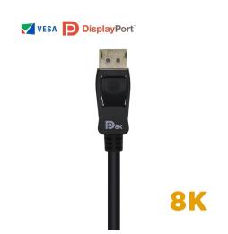 Cable Displayport 1.4 8K Aisens A149-0432/ Displayport Macho - Displayport Macho/ 2m/ Certificado/ Negro