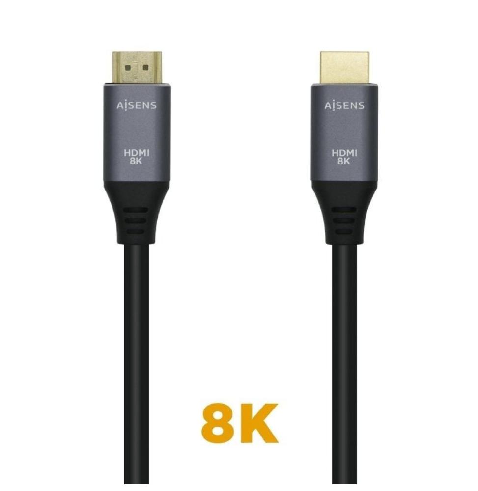 Cable HDMI 2.1 8K Aisens A150-0429/ HDMI Macho - HDMI Macho/ 3m/ Gris Negro