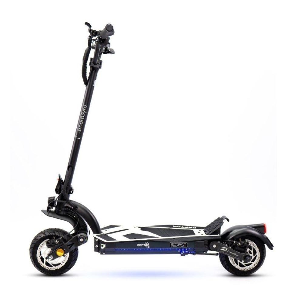 Patinete Eléctrico SmartGyro Raptor Certificado/ Motor 1000W/ Ruedas 10'/ 25km/h /Autonomía 90km/ Negro