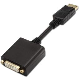 Cable Conversor Aisens A125-0133/ Displayport Macho - DVI Hembra/ 15cm/ Negro