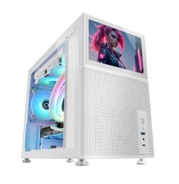 Caja Gaming Minitorre Mars Gaming MC-LCD/ Blanca