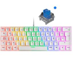 Teclado Gaming Mecánico Mars Gaming MK60WBES/ Switch Azul/ Blanco