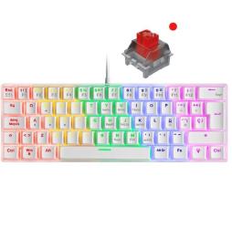 Teclado Gaming Mecánico Mars Gaming MK60WRES/ Switch Rojo/ Blanco