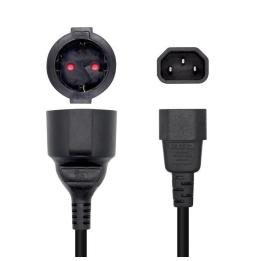 Adaptador Alimentación Aisens A132-0467/ C14 Macho - CEE7 Hembra/ 25cm/ Negro