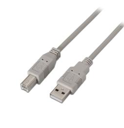 Cable USB 2.0 Impresora Aisens A101-0004/ USB Tipo-B Macho - USB Macho/ Hasta 2.5W/ 60Mbps/ 4.5m/ Beige