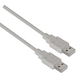 Cable USB 2.0  Aisens A101-0021/ USB Macho - USB Macho/ Hasta 2.5W/ 60Mbps/ 1m/ Beige