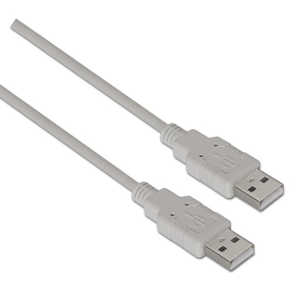 Cable USB 2.0  Aisens A101-0021/ USB Macho - USB Macho/ Hasta 2.5W/ 60Mbps/ 1m/ Beige