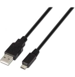 Cable USB 2.0 Aisens A101-0027/ USB Macho - MicroUSB Macho/ Hasta 2.5W/ 60Mbps/ 80cm/ Negro